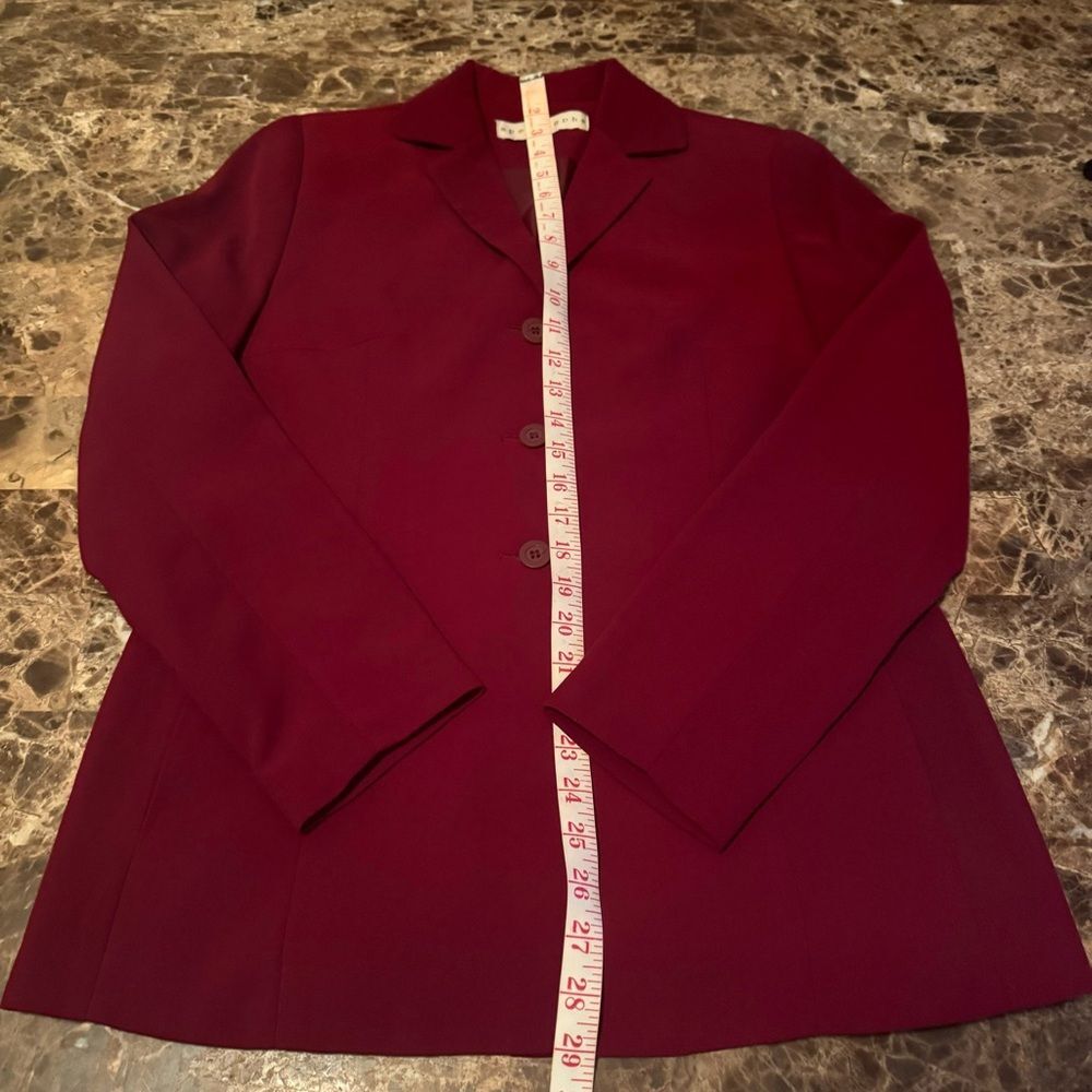 Apostrophe Blazer Size Medium Polyester Burgundy … - image 3